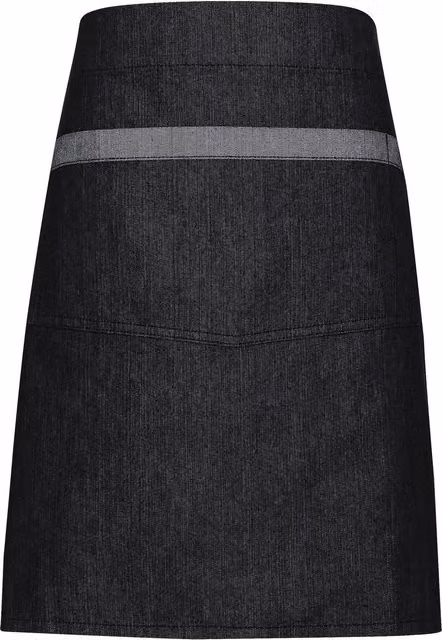 Premier Domain Contrast Denim Waist Apron in Black