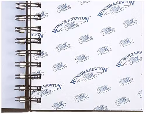 Winsor & Newton Wire Bound Hard Back Sketch Book with 50 Sheets of Paper, A6, Blue or Black – 2