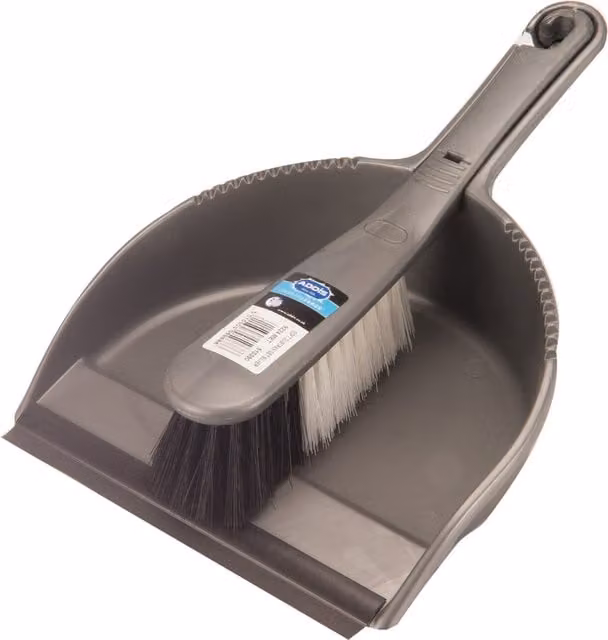 Addis Soft Dustpan and Brush Set in Grey