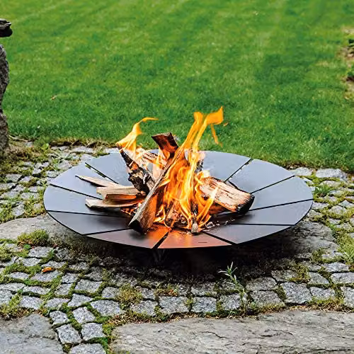Primrose Chic Steel Sunny Fire Bowl in Black, Diameter: 68.4 cm, Height: 11.3 cm – 3