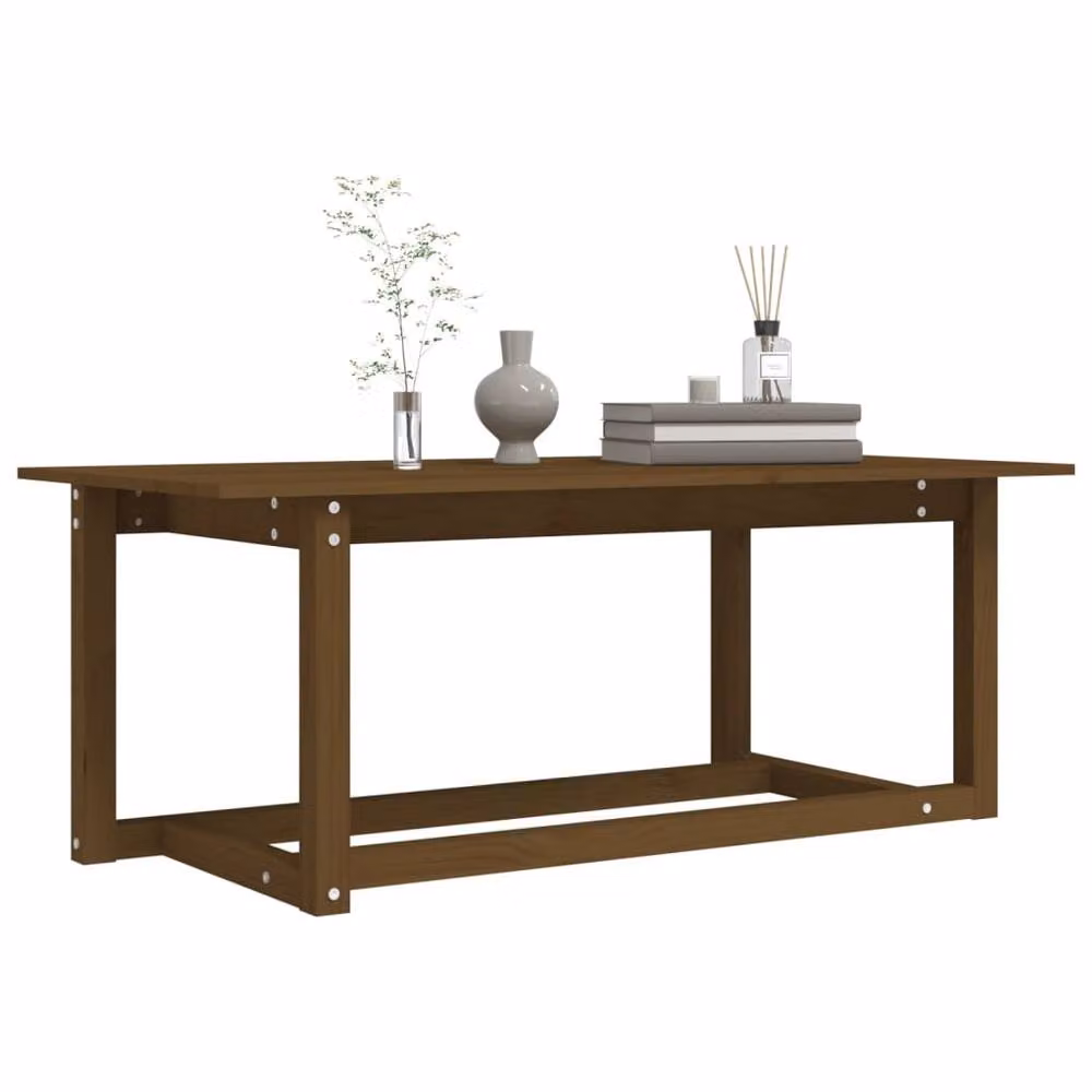 Berkfield Home Rustic Rectangular Coffee Table in Honey Brown Solid Pine, W: 110 cm, D: 55 cm, H: 45 cm – 5