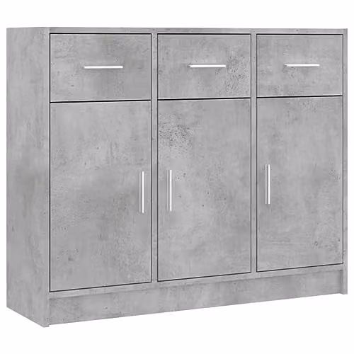 vidaXL Sideboard in Concrete Grey, W/D/H: 91 x 28 x 75 cm, Made of MDF