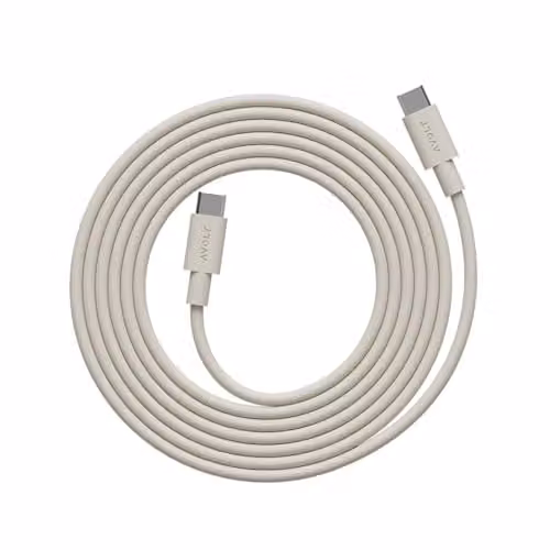 Avolt Soft Flexible Silicone USB-C to USB-C Cable, 100W, 2m, Sand