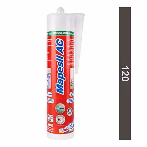 Mapei Mapesil AC Black Silicone Sealant, 310ml Waterproof Anti-Mould Sealant for Bathrooms, Showers, Sinks and Window Frames