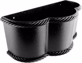 ARP Cast Aluminium Round Gemina Half Round Hopper 76mm in Black 9005 Leatherette