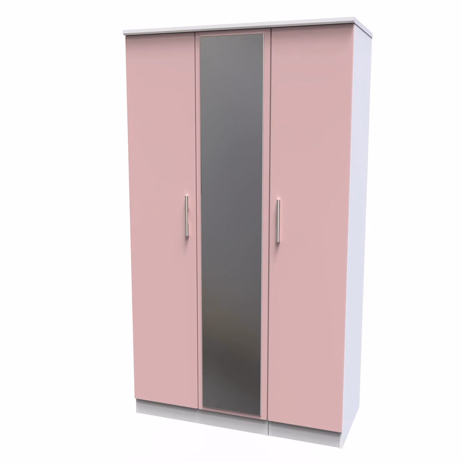 Ready Assembled 2 U Harrow Triple Mirror Wardrobe in Dusty Pink – 2