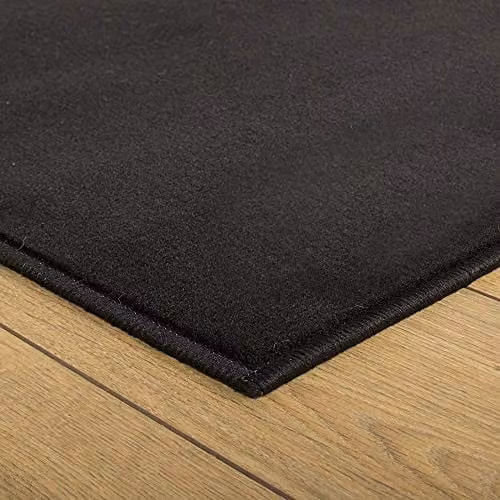 runrug Soft and Luxurious Plain Black Hallway Runner Rug, W/D/H: 100 x 270 x 0.9 cm – 4