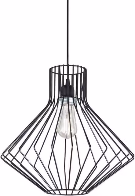 Netlighting Ampolla Black Metal Wire Ceiling Pendant Light with E27 Socket and Adjustable Height