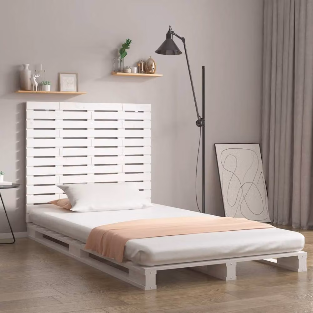 Berkfield Home White Rustic Solid Pine Wood Wall Mount Headboard W/D/H: 126 x 3 x 91.5 cm – 2