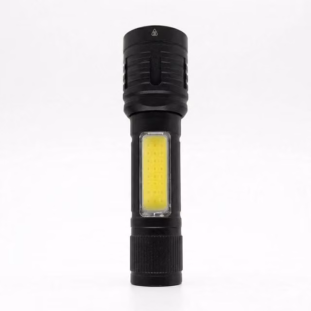 Dragodirect 2-in-1 Rechargeable Pocket Flashlight with COB Side Light and LED in Black – 1
