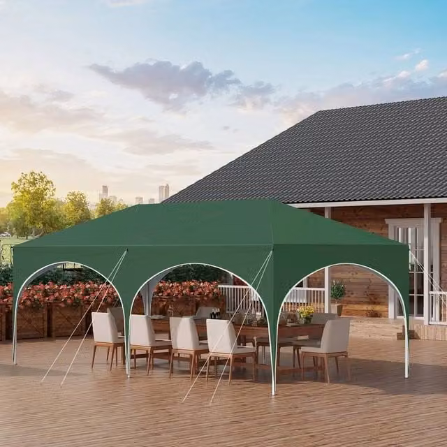 WOLTU Green Heavy Duty Folding Gazebo with Hip Roof