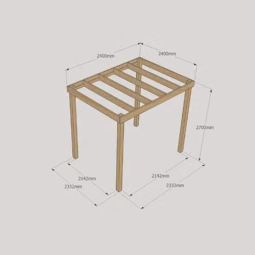 Buttercup Farm Wood Box Pergola Climbing Frame in Green and Brown, W: 240 cm, D: 240 cm, H: 270 cm – 2