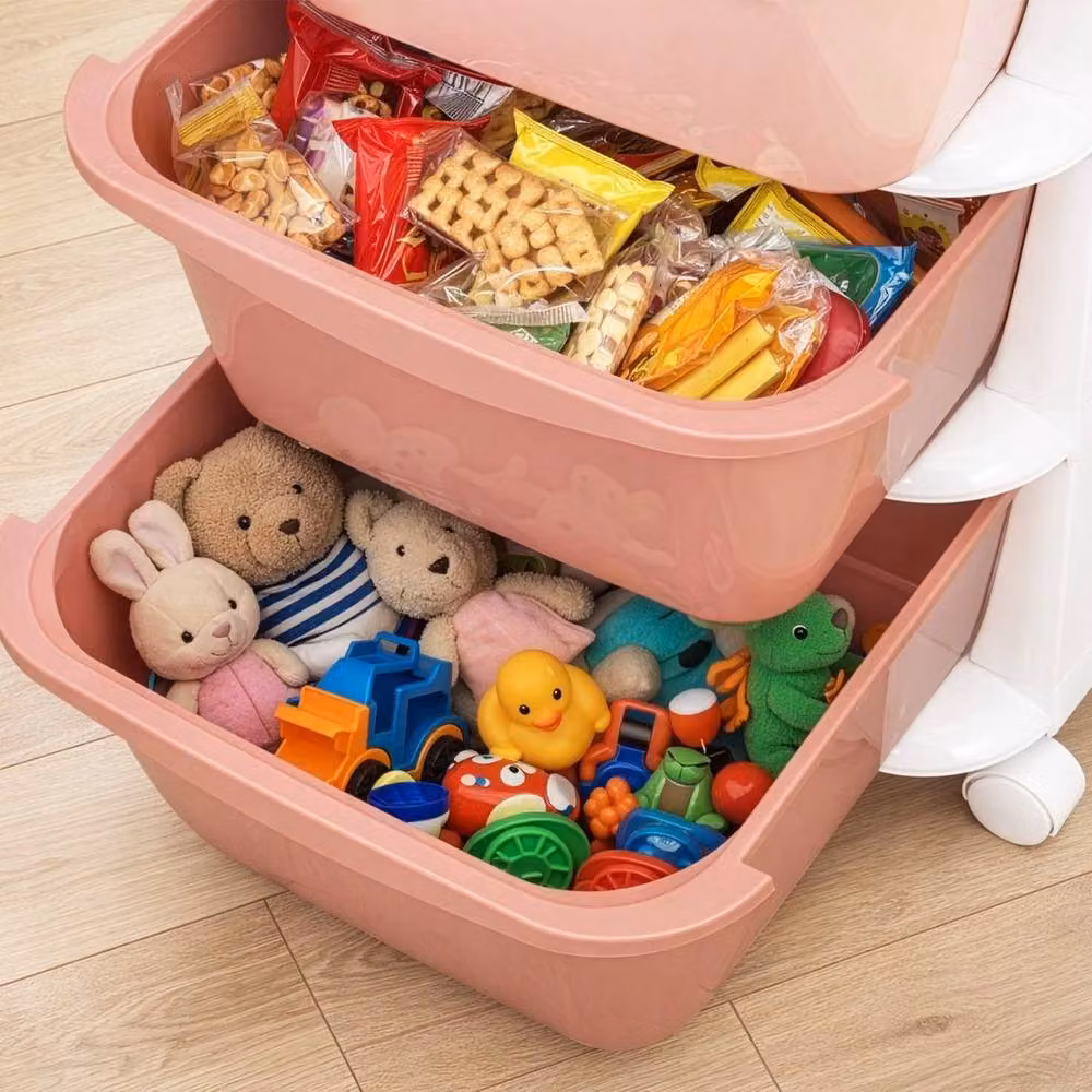 PAWNORA Pink 5-Drawer Plastic Storage Unit with Castors – 2