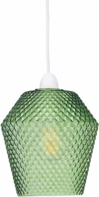 First Choice Lighting Porter Green Textured Glass Easy Fit Pendant Shade – 1