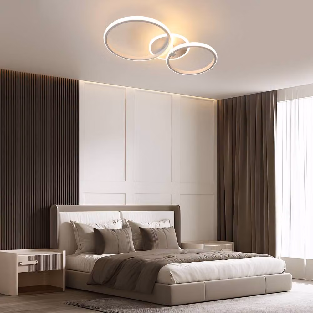 Pheashine White Double Ring LED Ceiling Light, 42W, 3000K Warm White, Diameter: 56 cm – 3