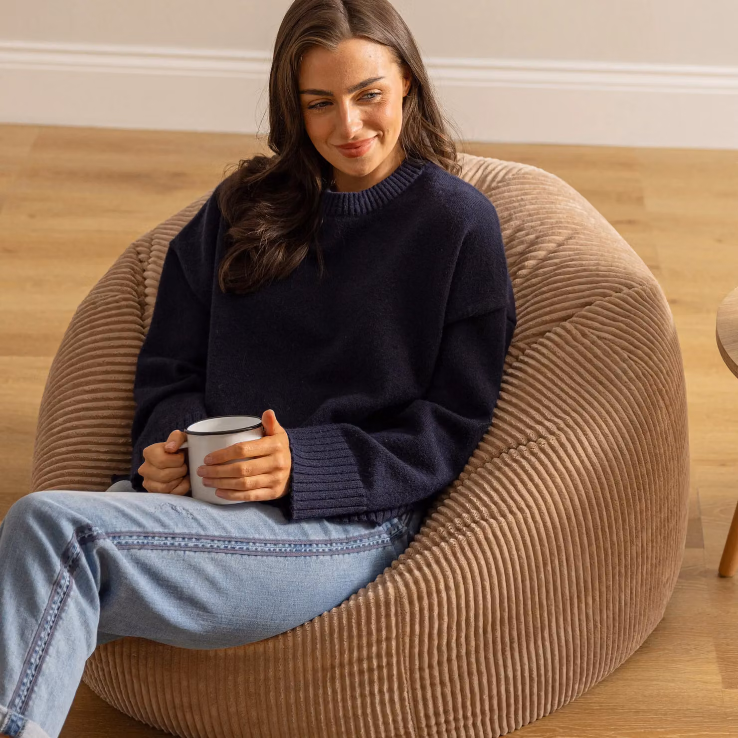icon Kingston Corduroy Bean Bag in Brown – 3