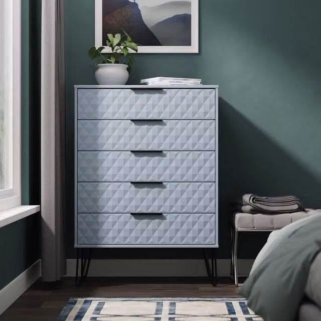 2 U Islay 5 Drawer Chest in Light Blue and Black – 1
