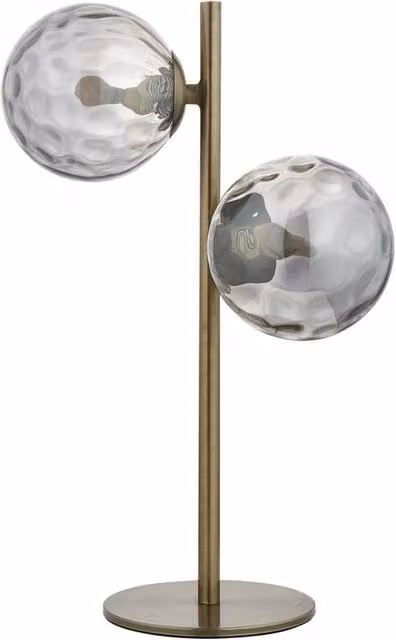 First Choice Lighting Becksley Antique Brass Table Lamp with Bronze Glass Globe Shades, Height: 40.6 cm