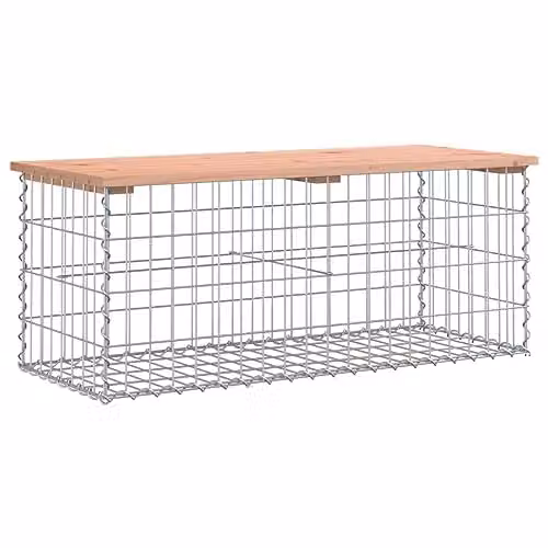vidaXL Garden Bench Gabion Design in Solid Douglas Wood, W/D/H: 103 x 44 x 42 cm – 1