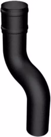 ARP Cast Aluminium Round Swan Neck Downpipe, Black (9005 Leatherette)