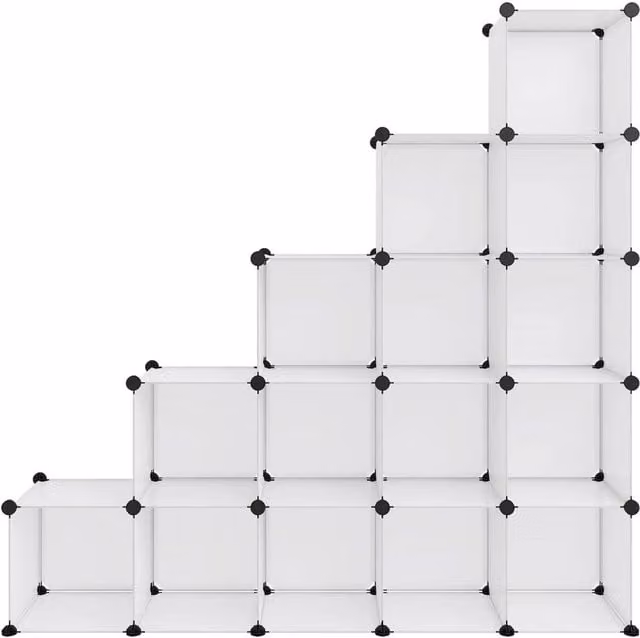 Berkfield 15-Cube Home Storage Organiser in Transparent Clear