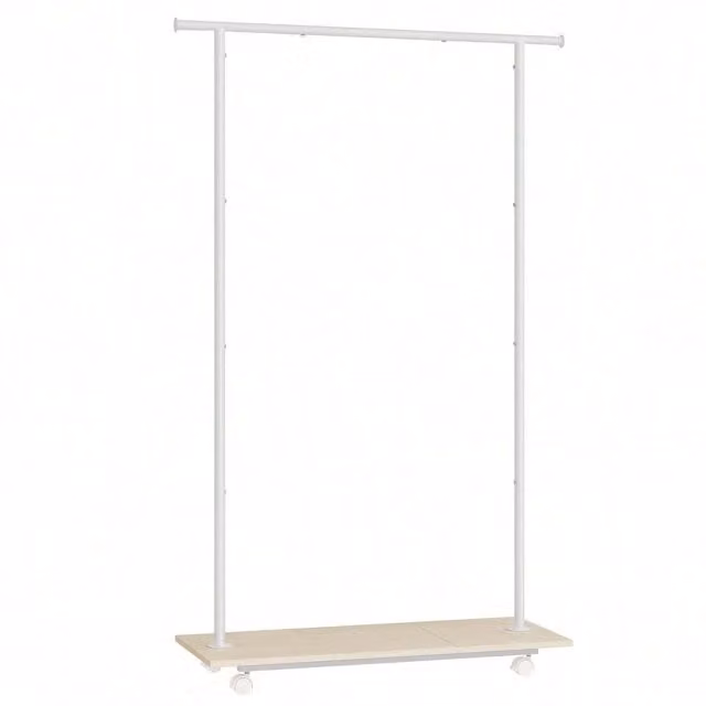 SONGMICS Portable Metal Clothes Rail in White