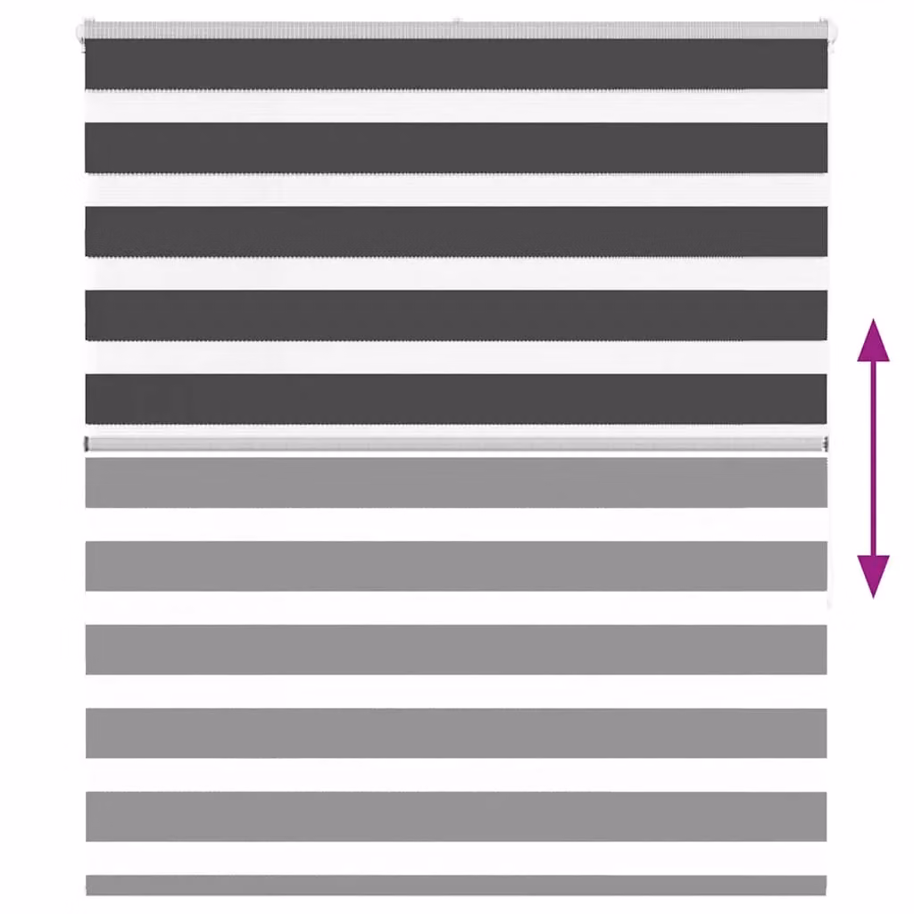 Berkfield Home Zebra Day and Night Blind in Black Polyester, W: 135 cm, H: 150 cm – 4