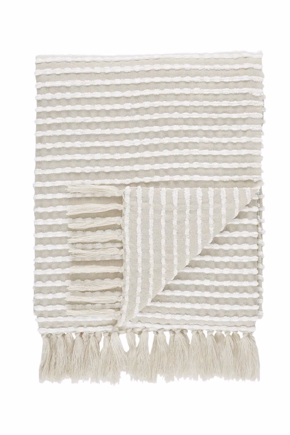 Catherine Lansfield Stab Stitch Blanket Throw in Beige, W: 125 cm, D: 150 cm – 2