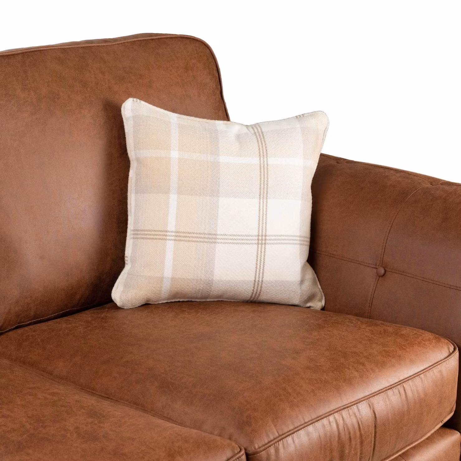 LUXURY LIFE Oakley Suede Fabric Sofa Set in Brown – 4