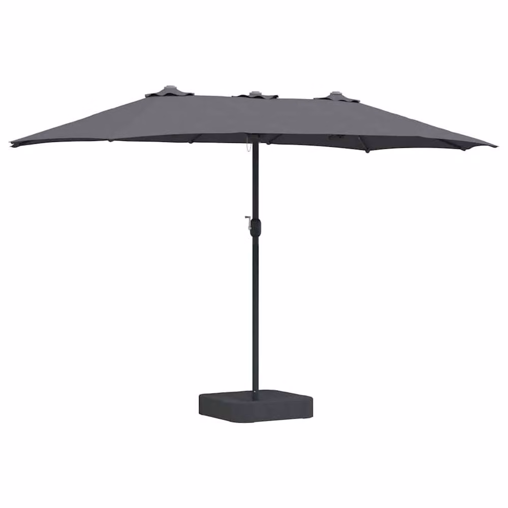 Berkfield Home Modern Folding Garden Parasol in Anthracite Grey, W/D/H: 385 x 209 x 244 cm – 2