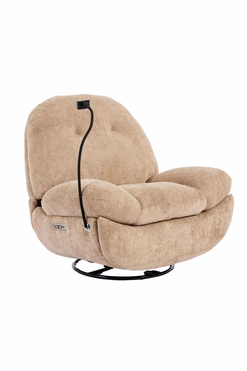 More4Homes Phoenix Electric Recliner Swivel Rocker Chair in Medium Beige Teddy Boucle – 2