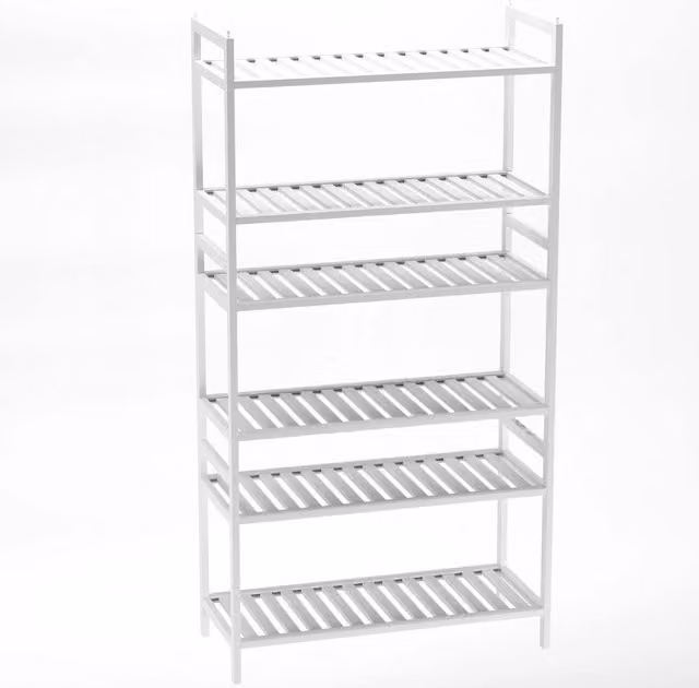 EONLION Set of 3 Stackable Bamboo Wood Shoe Racks in White