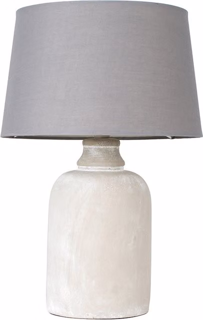 Taite Grey Cement Effect Table Lamp with Fabric Shade