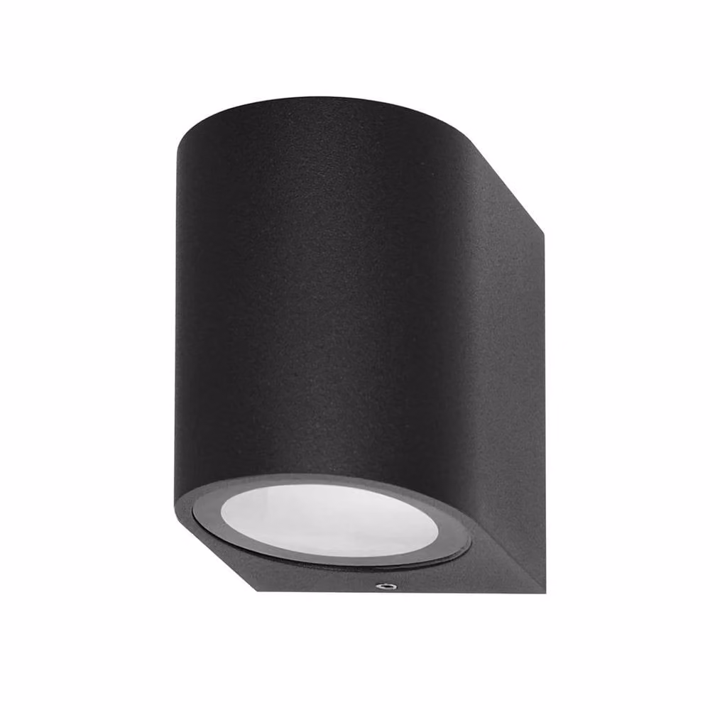 Netlighting Genta Round Outdoor Wall Down Lamp in Black, IP54 Rated Metal Garden Step Light – 2