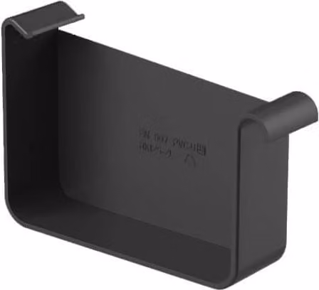 Galeco Square Steel Gutter Right Hand Stopend, 125mm, Graphite Grey