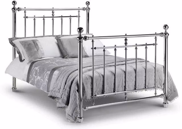 Ashfield Silver Chrome Metal Bed Frame, King Size, W: 180 cm x D: 200 cm – 1