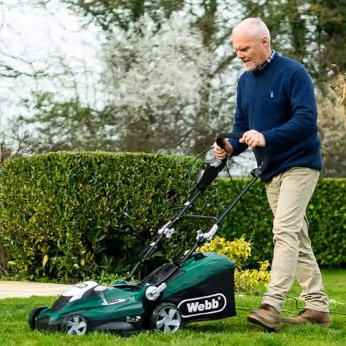 Webb Classic WEER36 Electric Rotary Lawnmower in Green and Black with 36cm Cutting Width and 45L Collection Bag – 5
