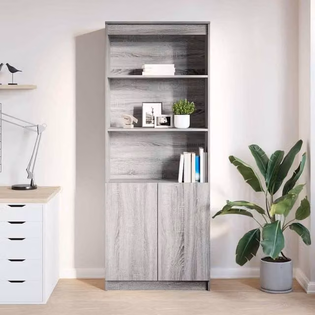Berkfield Home Grey Sonoma Highboard in Matt Engineered Wood W/D/H: 70 x 35 x 180 cm – 1