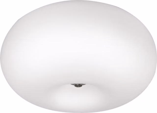 Loops Wall and Ceiling Light in Satin Nickel with White Opal Glass Shade, E27 Bulb Compatible