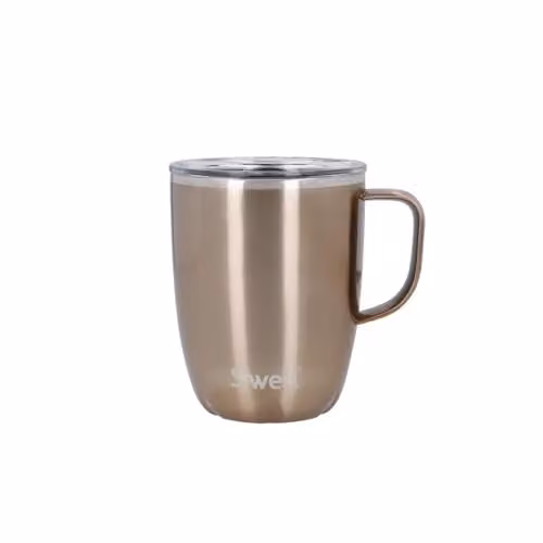 S'well Pyrite Stainless Steel Travel Mug with Handle and Lid, Gold, 350ml – 1