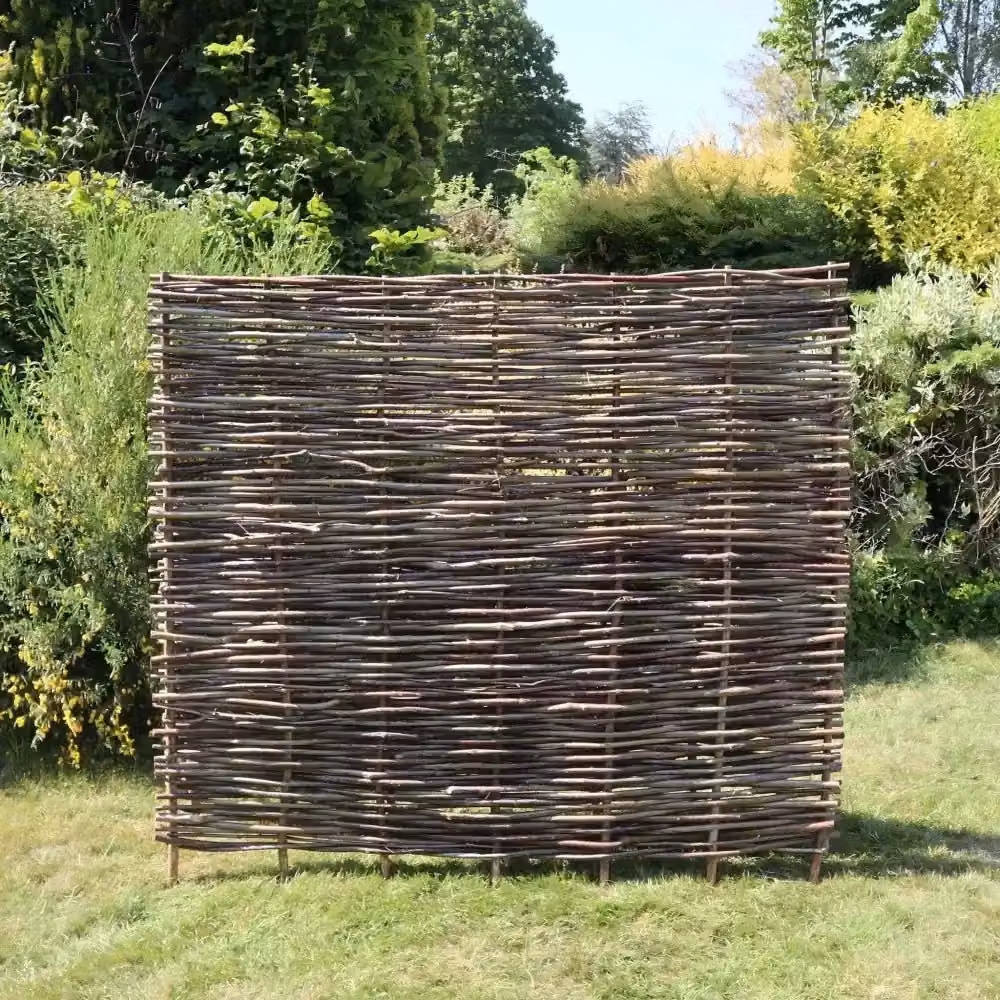 Access Garden Products Capped Hazel Woven Hurdle Fence Panel, Brown, W: 120 cm, H: 182.88 cm – 2