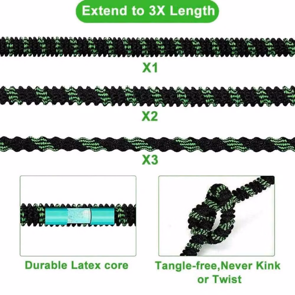 FLAVORA Heavy Duty Expandable Flexible Garden Hose in Black, 150ft – 6