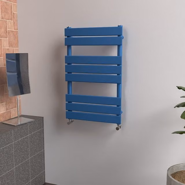 Lux Heat Flat Coloured Towel Radiator in Galaxy Blue, H 80.0 cm x W 50.0 cm