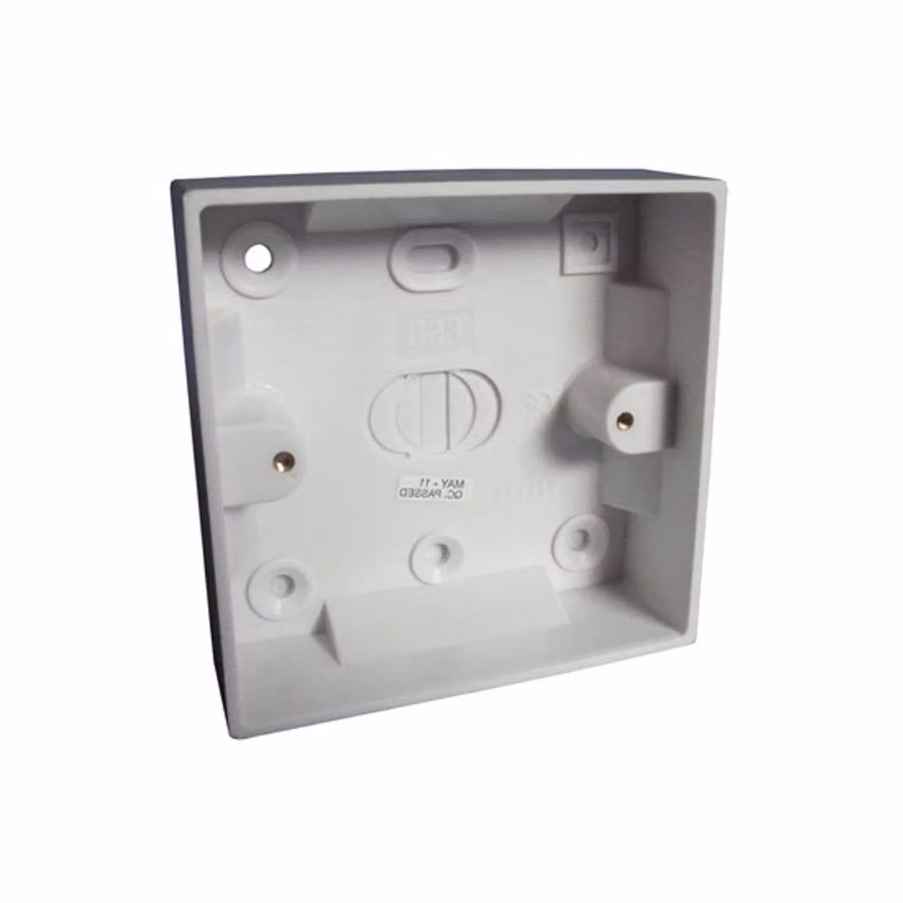 McAlpine White Plastic 1 Gang Surface Mount Pattress Box, 25mm – 2