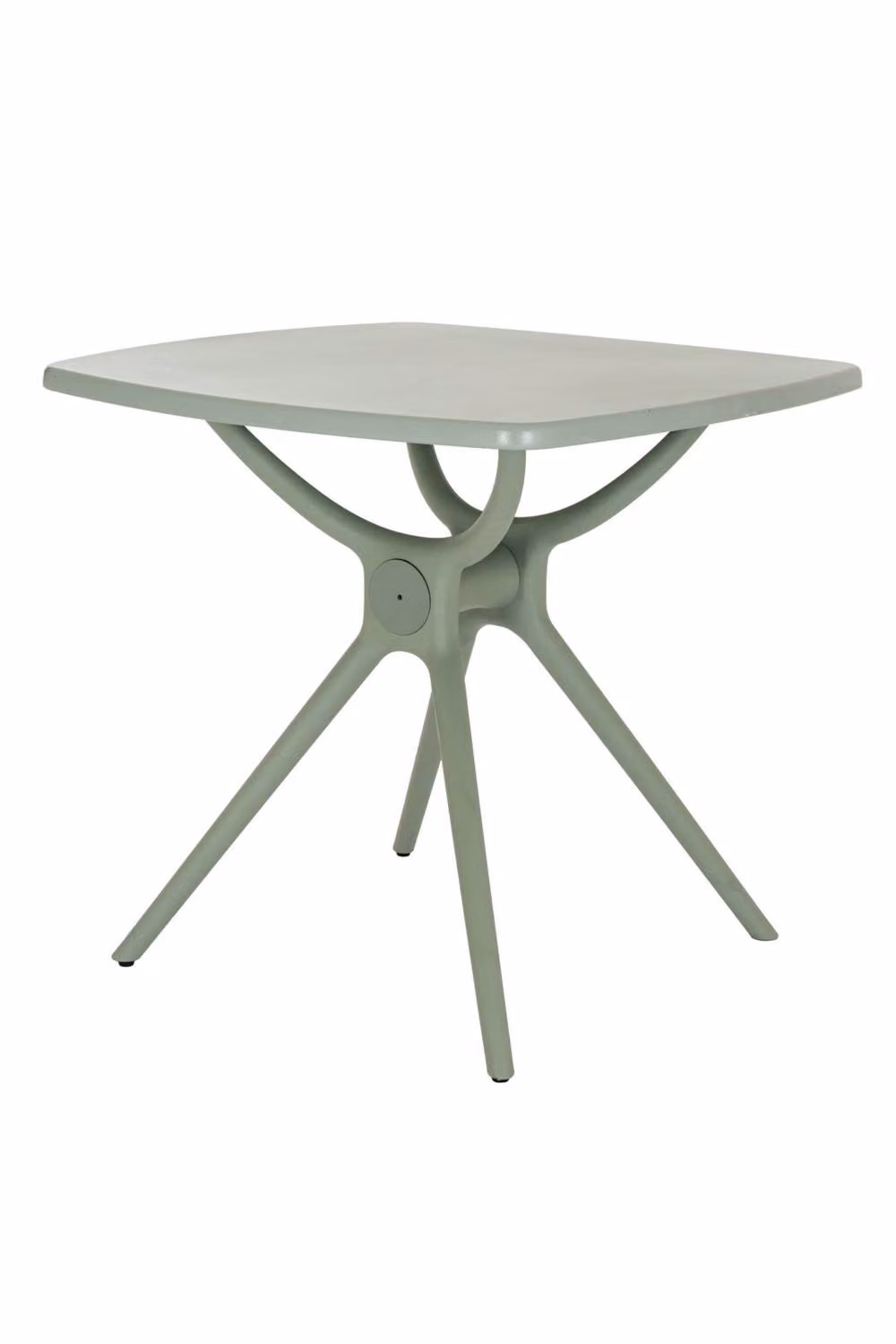 KDMD Modern Square Outdoor Dining Table in French Grey with Glass and Metal Top, W/D/H: 80 x 80 x 80 cm – 2