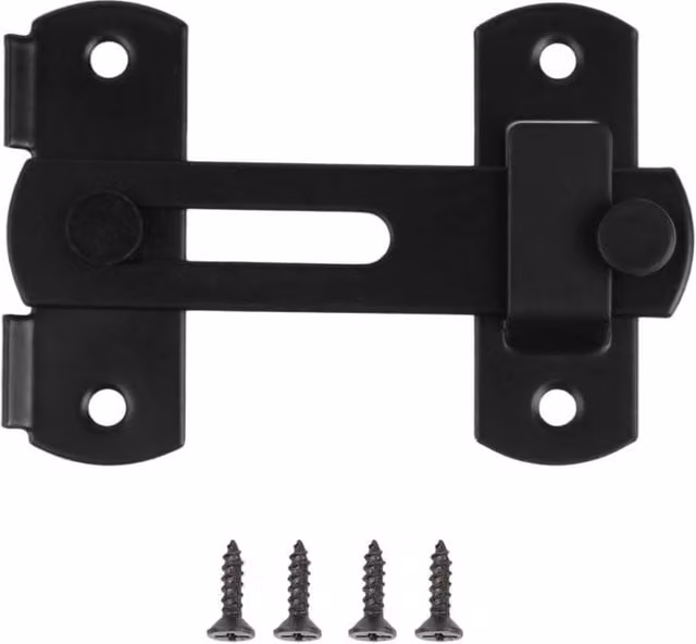 KDMD 180 Degree Flip Sliding Barn Door Lock Stainless Steel Latch in Black