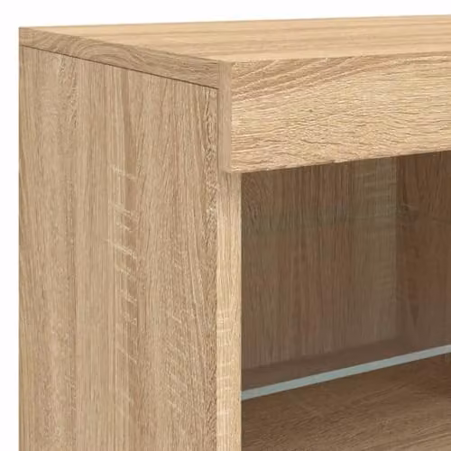 vidaXL Modern Sideboard with Integrated LED Lights in Sonoma Oak, W: 81 cm, D: 37 cm, H: 67 cm – 4