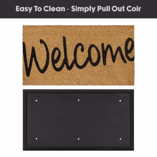 JVL Granite Design Tufted Coir Doormat with Rubber Base, Brown and Grey, W: 40 cm, D: 70 cm – 10