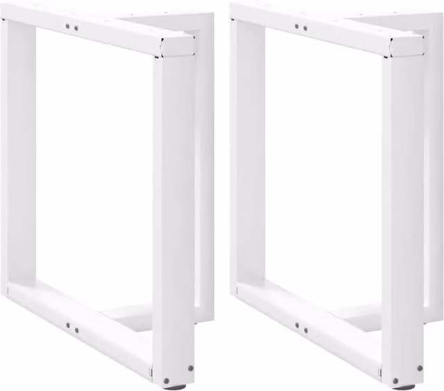 Berkfield Home T-Shaped Dining Table Legs, 2 Pieces, White Steel, W: 70 cm, D: 35 cm, H: 72-73 cm