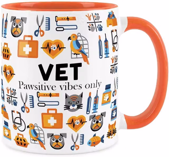 Purely Home Novelty Vet Orange Ceramic Mug for Adults